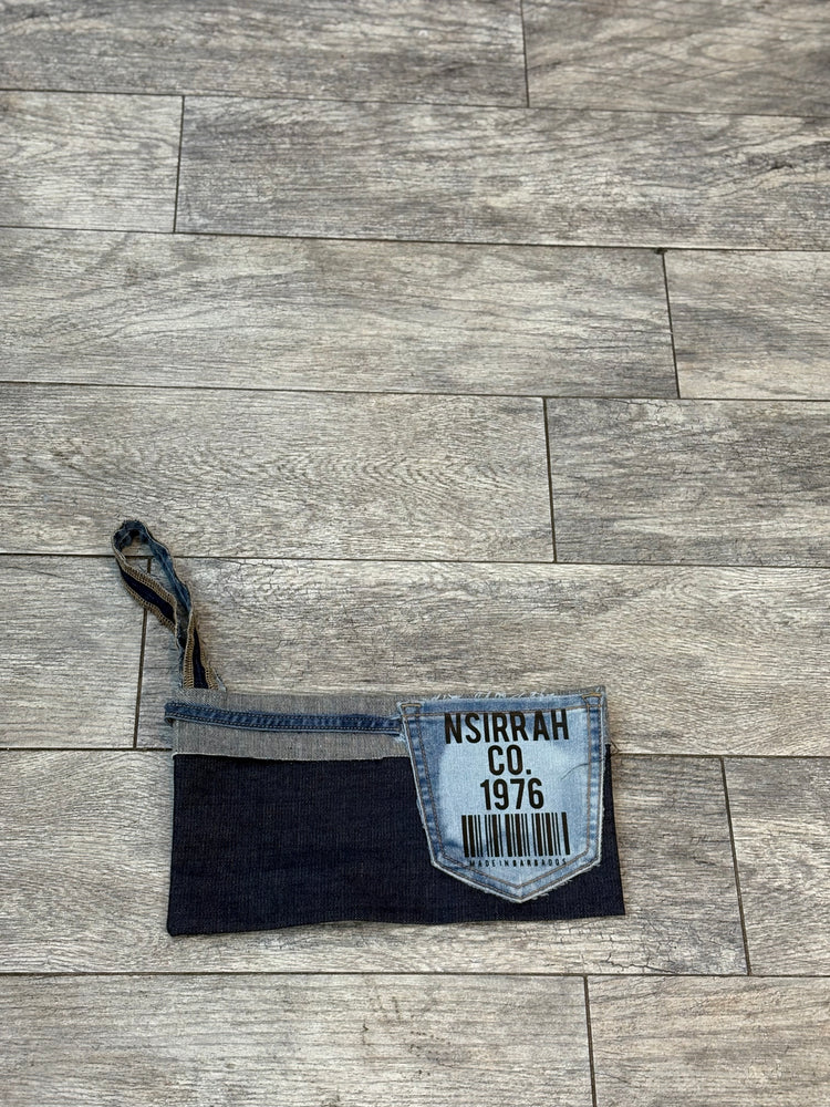 Denim clutch