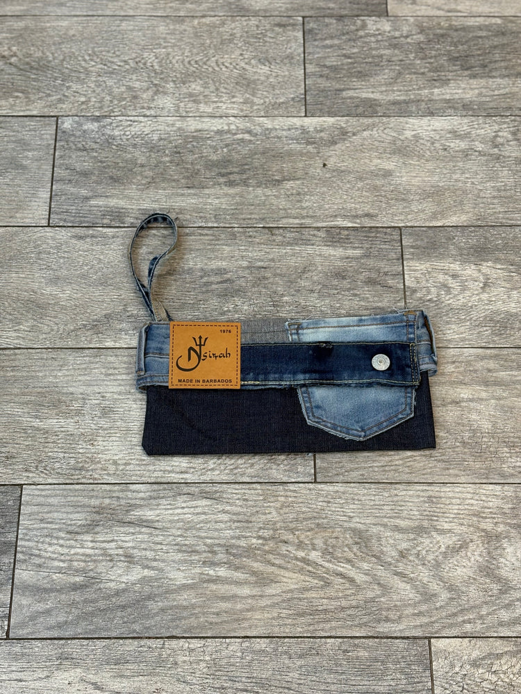 Denim clutch